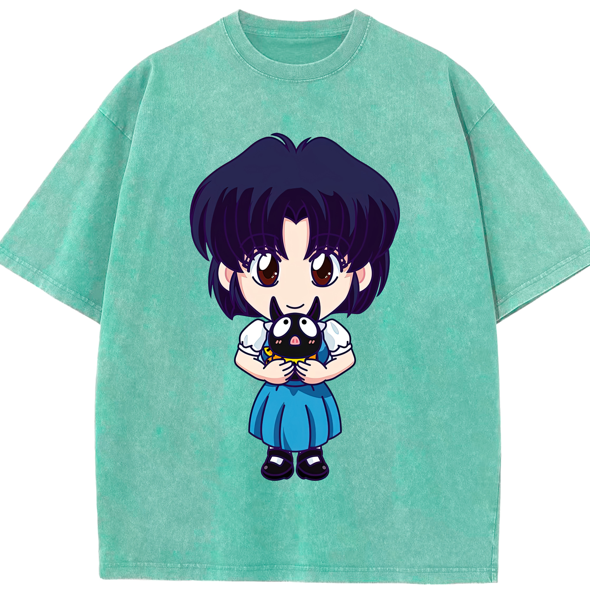 （画像用） 美少女戦士セーラームーン 水野 亜美 みずの あみ Sailor Moon Mizuno Ami 綿100% ヴィンテージ風 半袖Tシャツ（フロントプリント）